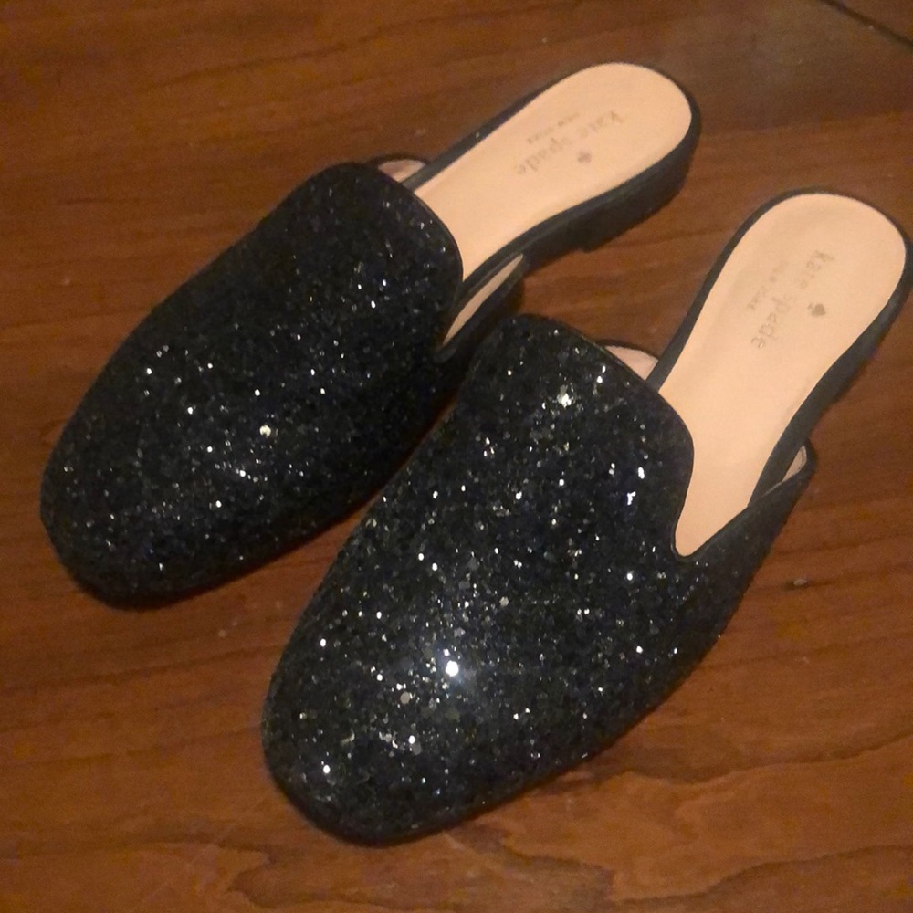 Sparkly black Kate Spade Mule shoes size 8M